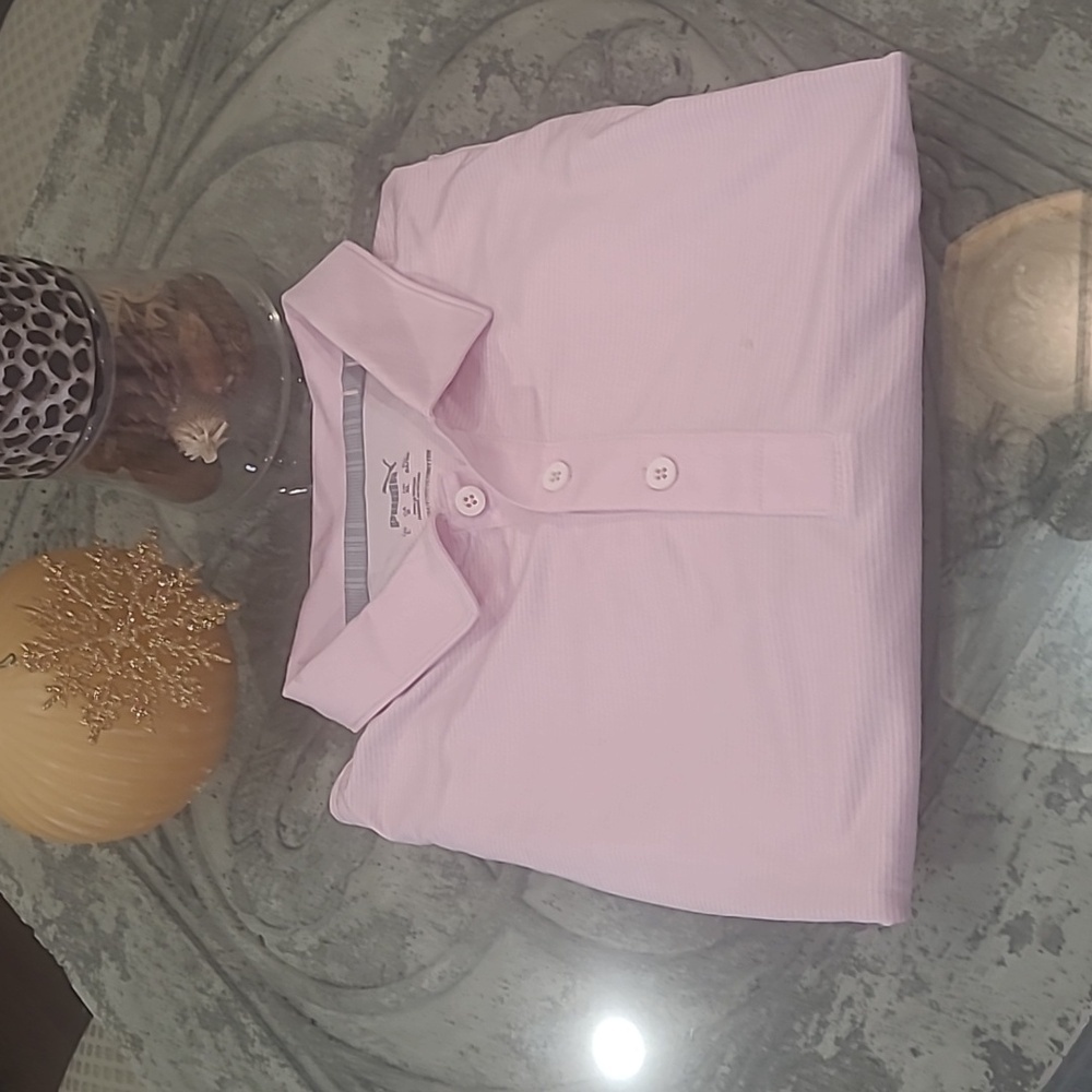 PUMA MEN'S LIGHT PINK GOLF POLO SHIRT LIKE NEW LARGE SIZE